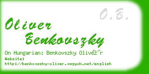 oliver benkovszky business card